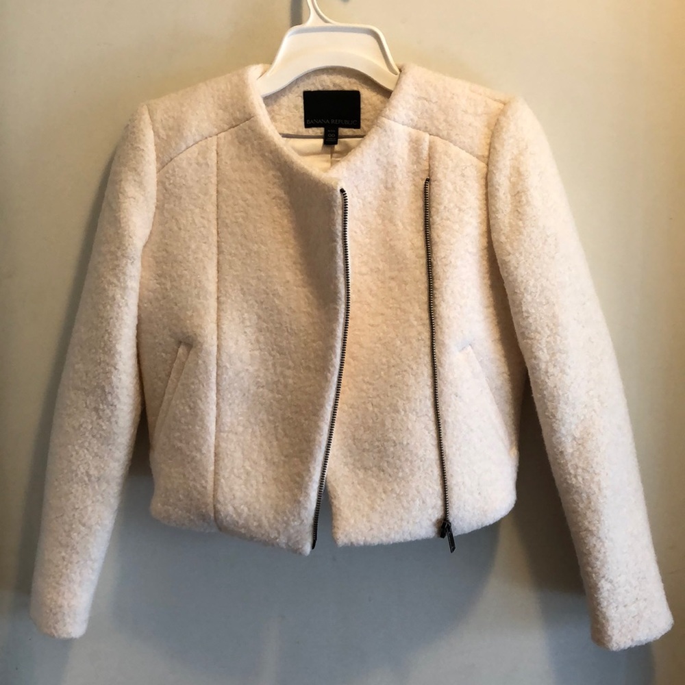 Banana Republic Cream Bomber Jacket